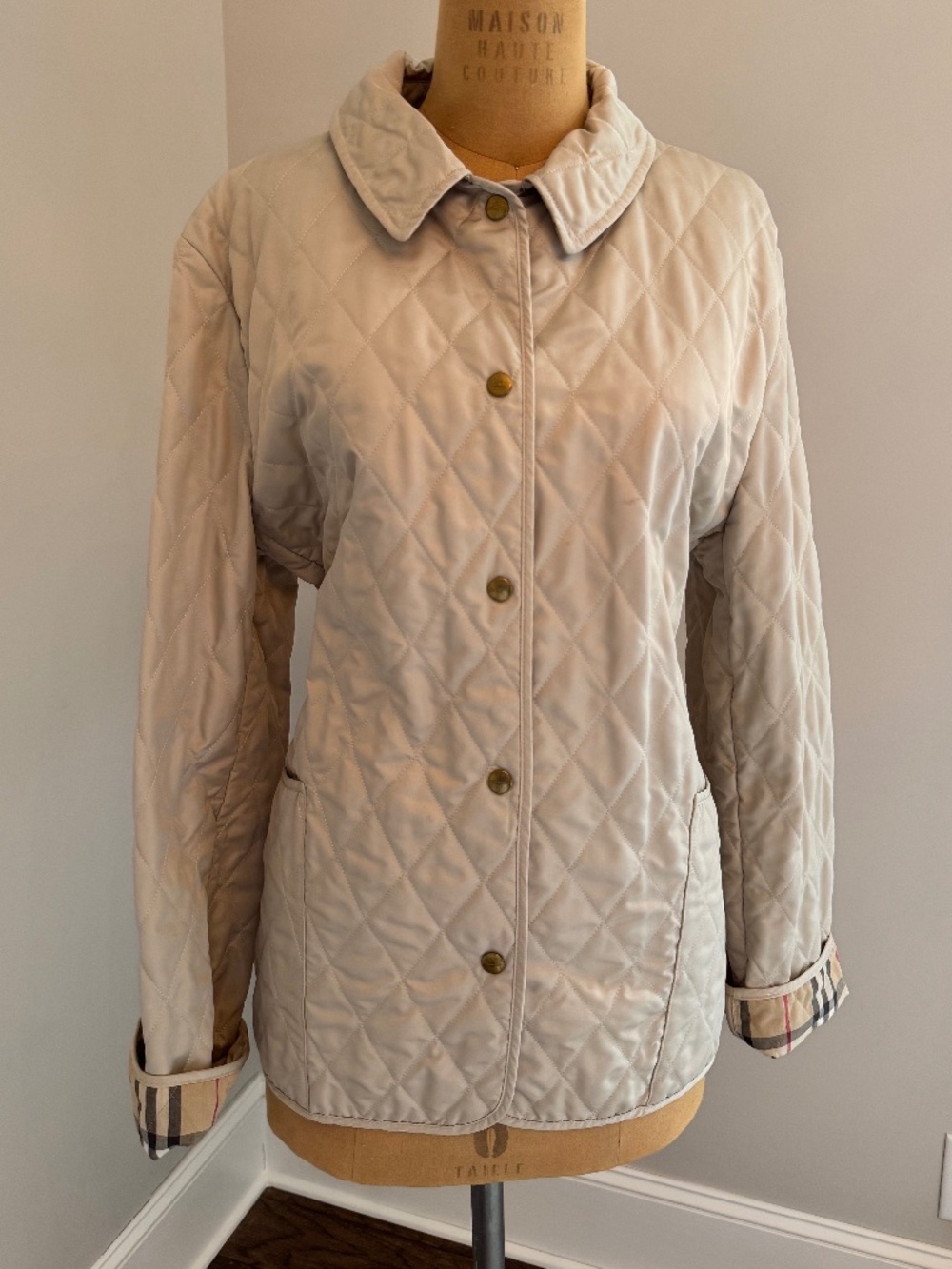 Burberry London Women's Diamond Quilted Jacket Ivory UK-XL/US12 - Picture 3 of 9